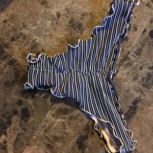 Navy/white stripe ruched bottoms